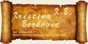 Kristina Beoković vizit kartica